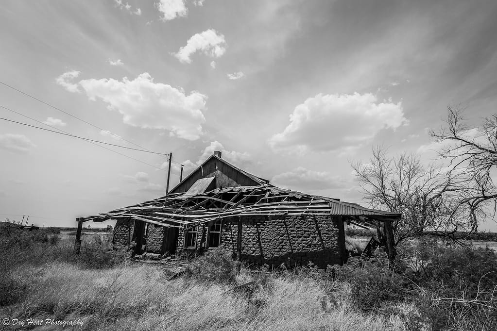 Abandoned house in the Route 66 ghost town of Newkirk, New Mexico.