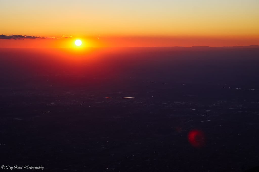 Sunset over Albuquerque as seen from Sandia Peak.