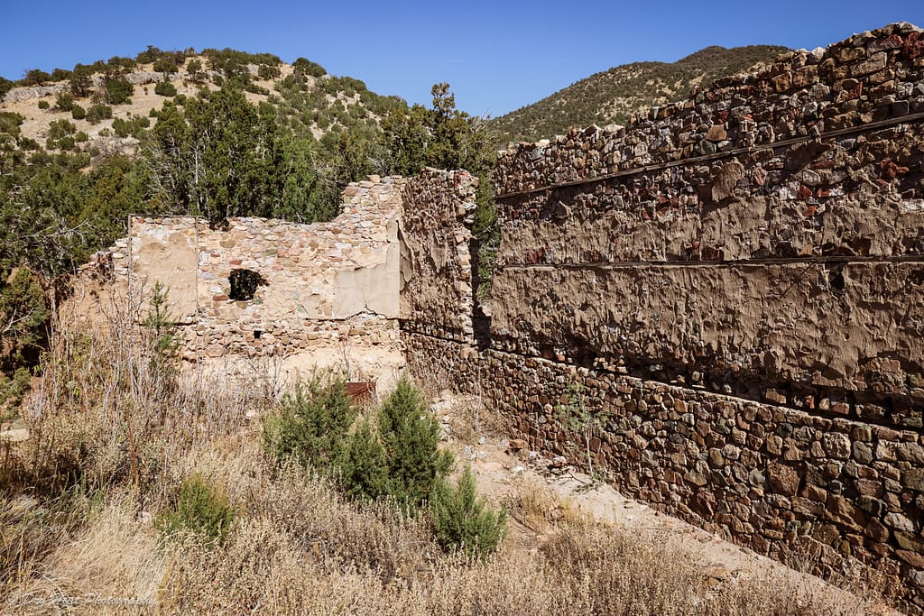 Abandoned stone structure in Kelly, New Mexico.