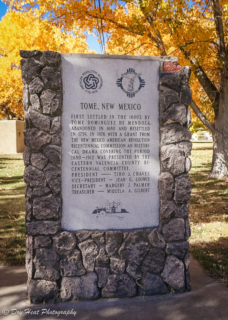 Historic Marker in Tome, New Mexico.